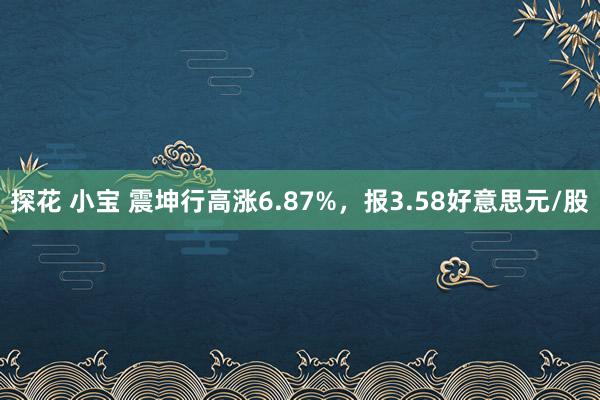 探花 小宝 震坤行高涨6.87%，报3.58好意思元/股