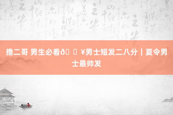 撸二哥 男生必看🔥男士短发二八分|夏令男士最帅发