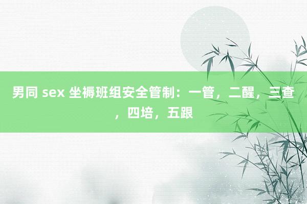 男同 sex 坐褥班组安全管制:一管,二醒,三查,四培,五跟