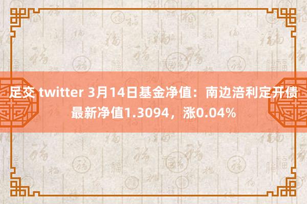 足交 twitter 3月14日基金净值：南边涪利定开债最新净值1.3094，涨0.04%