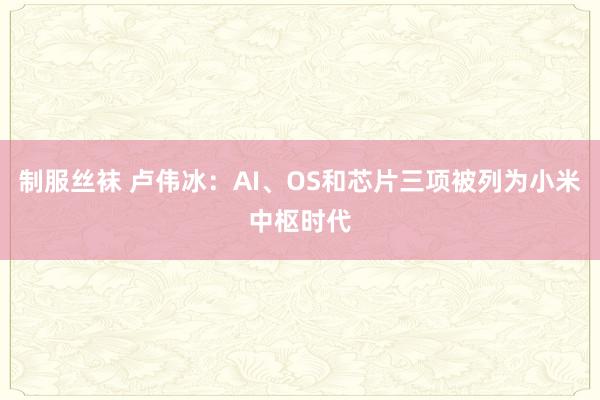 制服丝袜 卢伟冰：AI、OS和芯片三项被列为小米中枢时代