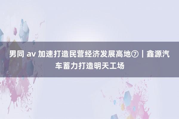 男同 av 加速打造民营经济发展高地⑦｜鑫源汽车蓄力打造明天工场