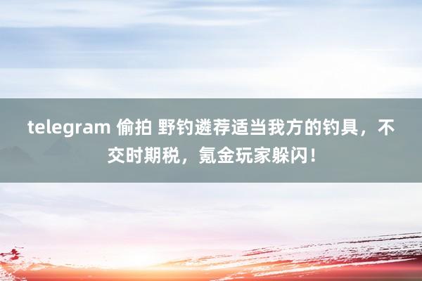 telegram 偷拍 野钓遴荐适当我方的钓具，不交时期税，氪金玩家躲闪！