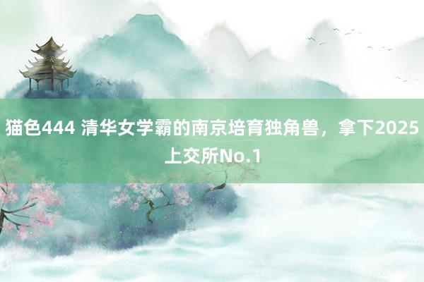 猫色444 清华女学霸的南京培育独角兽，拿下2025上交所No.1