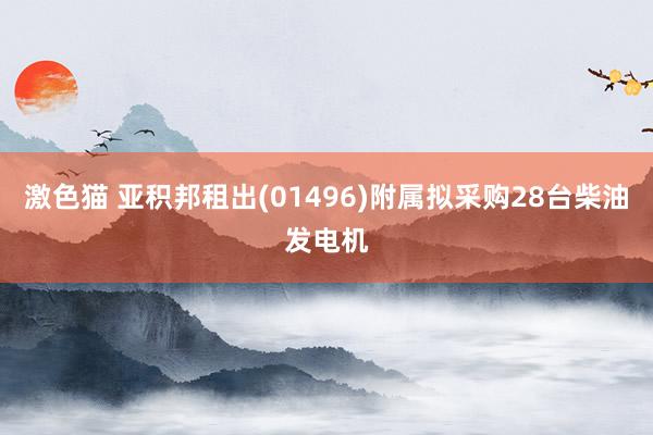 激色猫 亚积邦租出(01496)附属拟采购28台柴油发电机