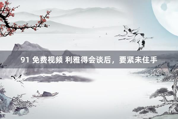91 免费视频 利雅得会谈后，要紧未住手