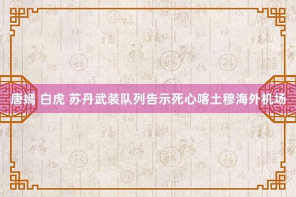 唐嫣 白虎 苏丹武装队列告示死心喀土穆海外机场