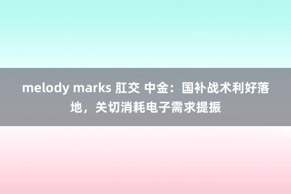 melody marks 肛交 中金：国补战术利好落地，关切消耗电子需求提振