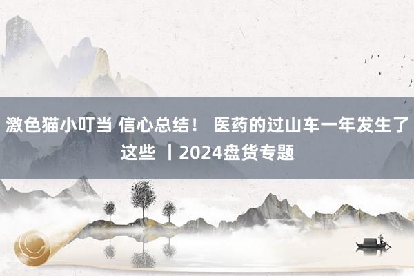 激色猫小叮当 信心总结！ 医药的过山车一年发生了这些 丨2024盘货专题