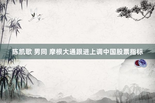 陈凯歌 男同 摩根大通跟进上调中国股票指标