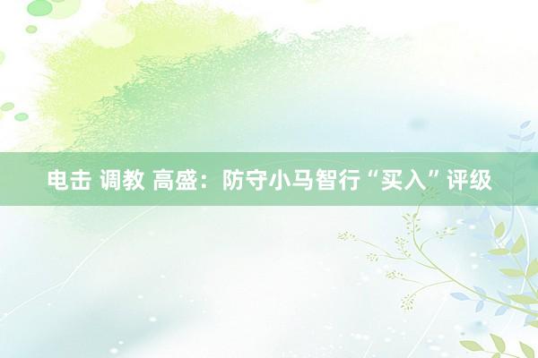 电击 调教 高盛：防守小马智行“买入”评级