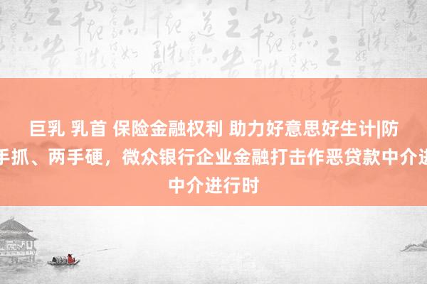 巨乳 乳首 保险金融权利 助力好意思好生计|防治两手抓、两手硬，微众银行企业金融打击作恶贷款中介进行时