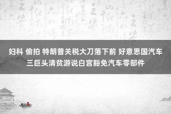 妇科 偷拍 特朗普关税大刀落下前 好意思国汽车三巨头清贫游说白宫豁免汽车零部件