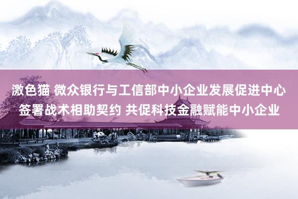 激色猫 微众银行与工信部中小企业发展促进中心签署战术相助契约 共促科技金融赋能中小企业