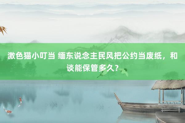 激色猫小叮当 缅东说念主民风把公约当废纸，和谈能保管多久？