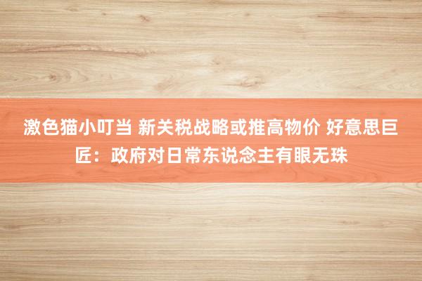 激色猫小叮当 新关税战略或推高物价 好意思巨匠：政府对日常东说念主有眼无珠