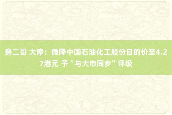 撸二哥 大摩：微降中国石油化工股份目的价至4.27港元 予“与大市同步”评级