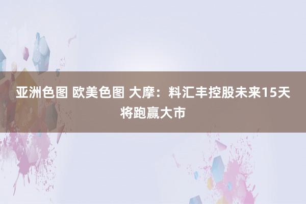 亚洲色图 欧美色图 大摩：料汇丰控股未来15天将跑赢大市