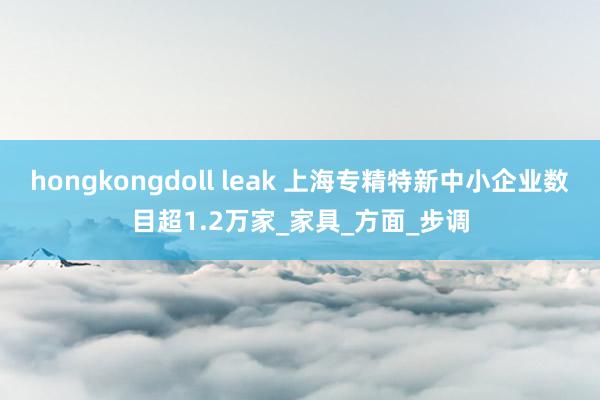 hongkongdoll leak 上海专精特新中小企业数目超1.2万家_家具_方面_步调