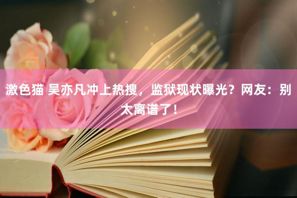 激色猫 吴亦凡冲上热搜，监狱现状曝光？网友：别太离谱了！