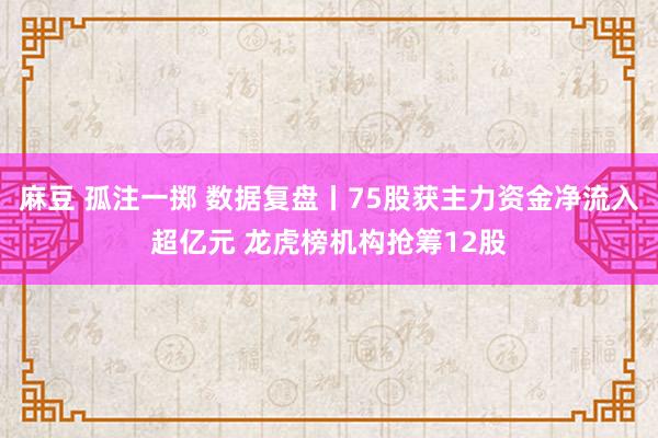 麻豆 孤注一掷 数据复盘丨75股获主力资金净流入超亿元 龙虎榜机构抢筹12股