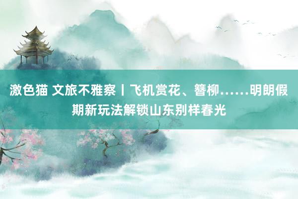 激色猫 文旅不雅察丨飞机赏花、簪柳……明朗假期新玩法解锁山东别样春光