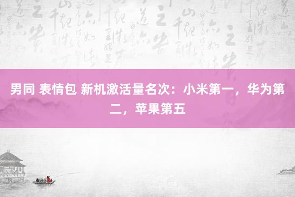 男同 表情包 新机激活量名次：小米第一，华为第二，苹果第五
