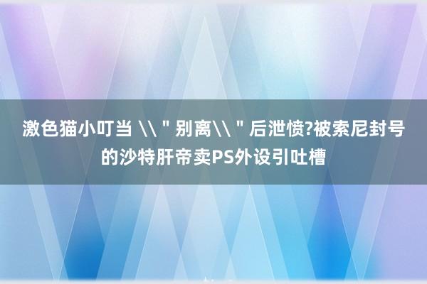 激色猫小叮当 \＂别离\＂后泄愤?被索尼封号的沙特肝帝卖PS外设引吐槽