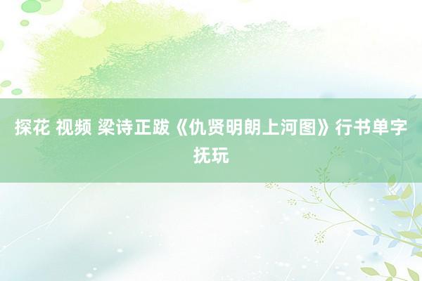 探花 视频 梁诗正跋《仇贤明朗上河图》行书单字抚玩