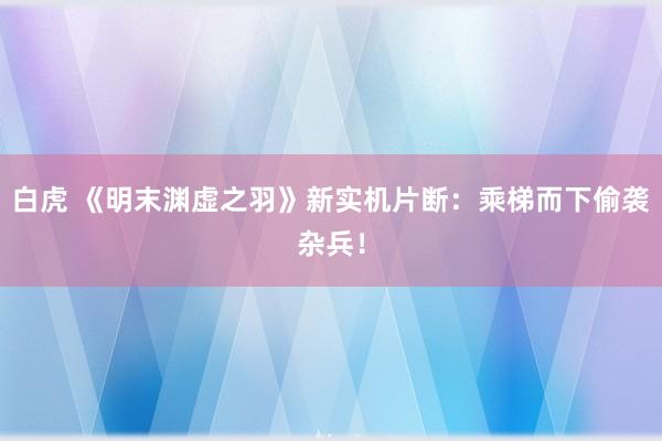 白虎 《明末渊虚之羽》新实机片断：乘梯而下偷袭杂兵！