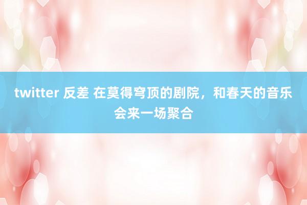 twitter 反差 在莫得穹顶的剧院，和春天的音乐会来一场聚合