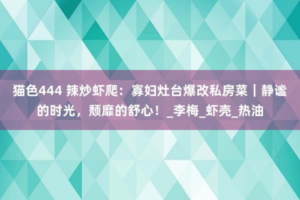 猫色444 辣炒虾爬：寡妇灶台爆改私房菜｜静谧的时光，颓靡的舒心！_李梅_虾壳_热油