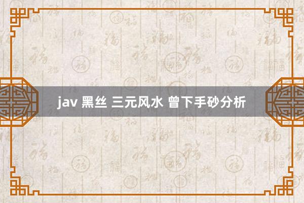 jav 黑丝 三元风水 曾下手砂分析
